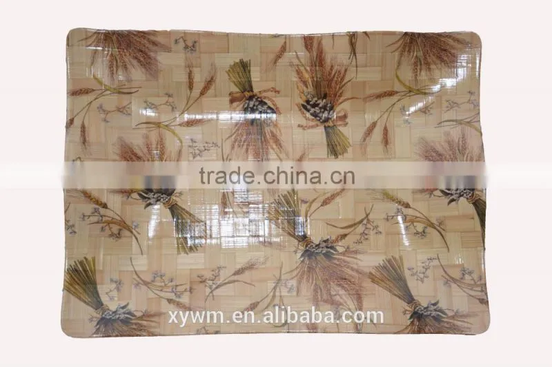 GiftTable Decorative Crystal Shine Bamboo Wave Woven Bowl Plate Tray