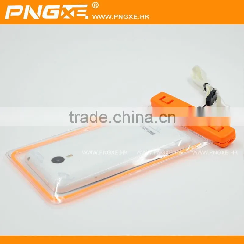2015 new design 6m deepth available eco-friendly pvc waterproof cell phone bag with rope