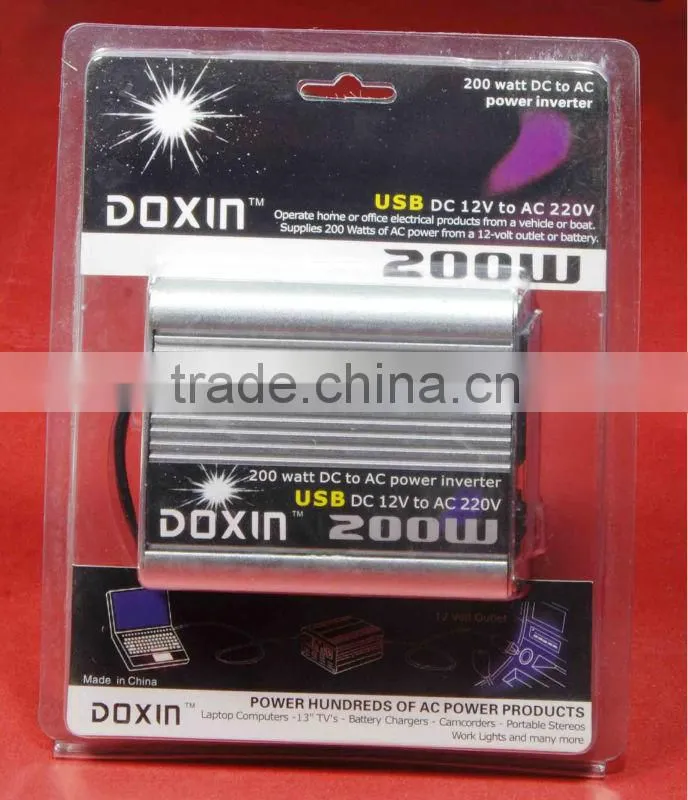 DOXIN solar 12v to 220v 50/60Hz 200w modified sine wave inverter/dc ac inverter/200w power inverter/car inverter