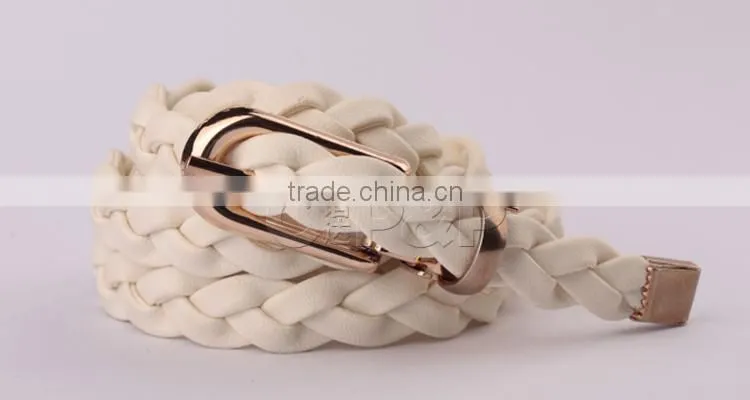 Leather belt strap/Guangzhou women leather braided belt