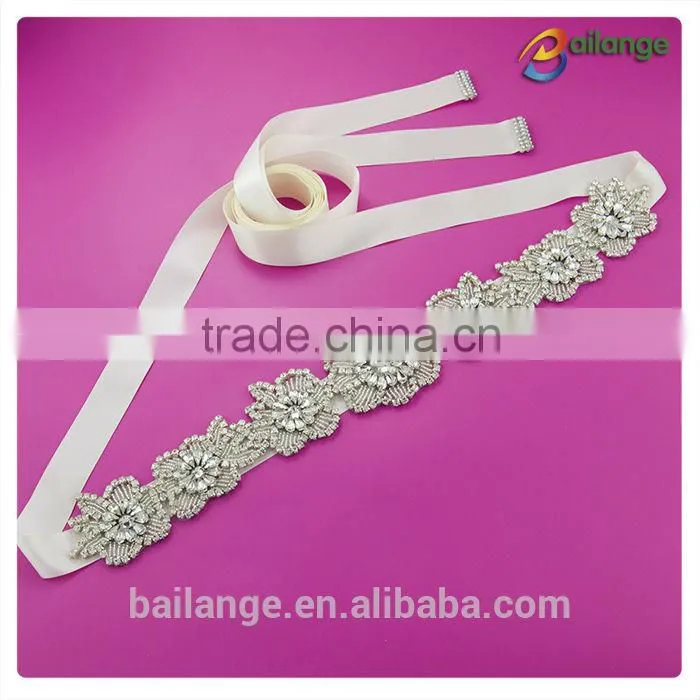 embroidered western wholesale metal bride ladies fancy crystal rhinestone belt for wedding dress