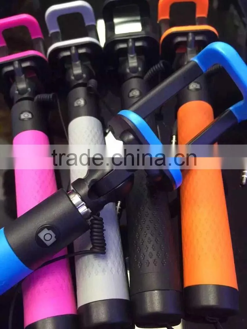 Top selling Factory price wholesale 2015 Foldable cable selfie stick
