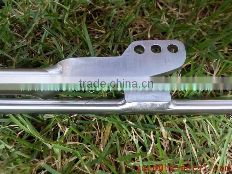 titanium bike front rack with handing brush finished