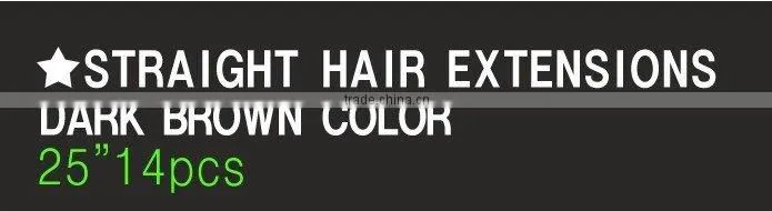 dark Brown Human Clip Hair Weft - Double Drawn Human Hair