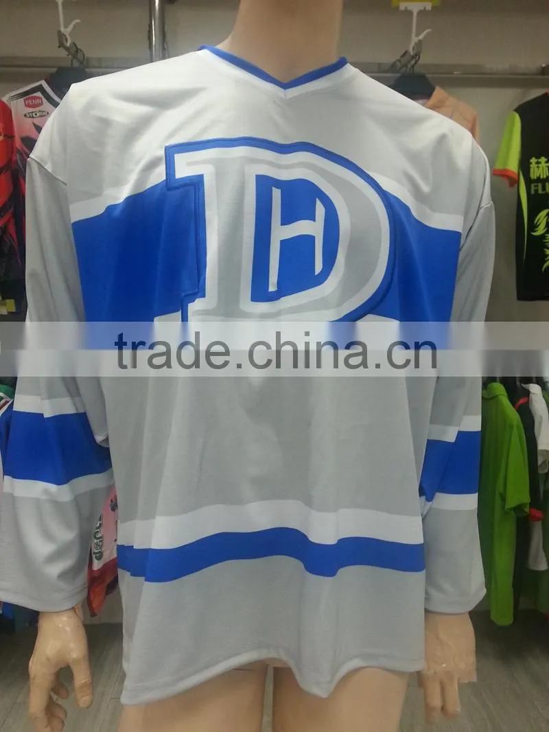 sublimated printing and embroidery ice hockey shirts