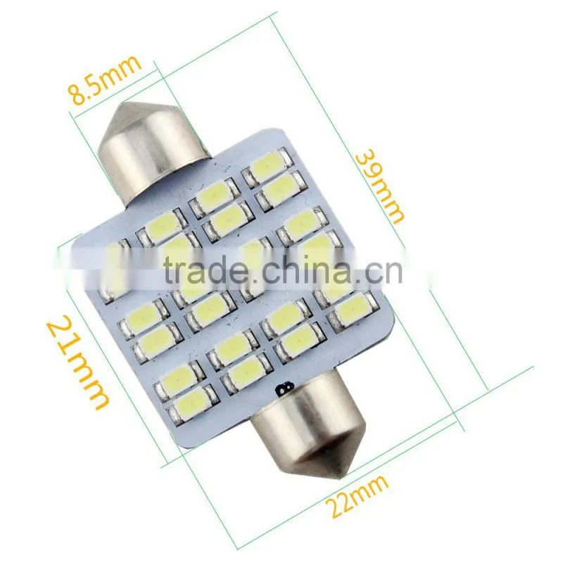 Hot 12v led bulb 1206 24smd auto led light 39mm festoon car roof led lights