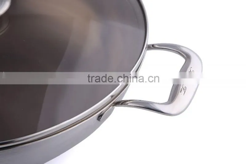 hign quality Titanium wok with royal appearance and various sizes titanium cookware non stick wok
