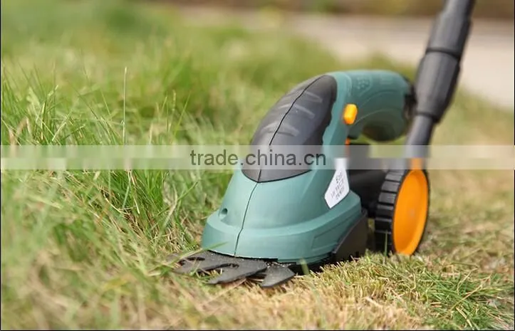 7.2V SHRUB SHEAR AND EDGING SHEAR Cordless Grass Shears - Handheld & Wheeled Extension Handle Hedge Trimmer with Rotating handle