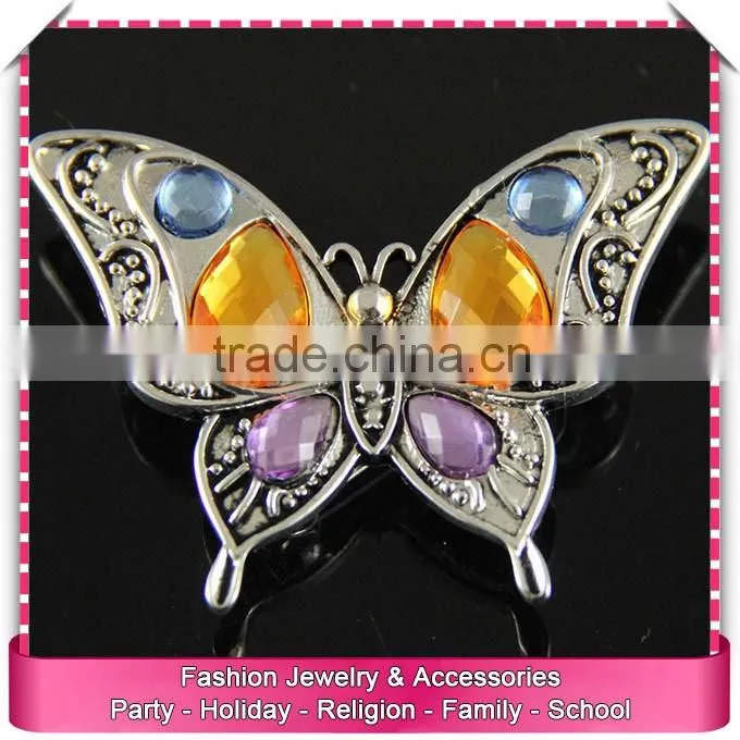 Vintage butterfly brooches for woman, wholesale rhinestone brooches