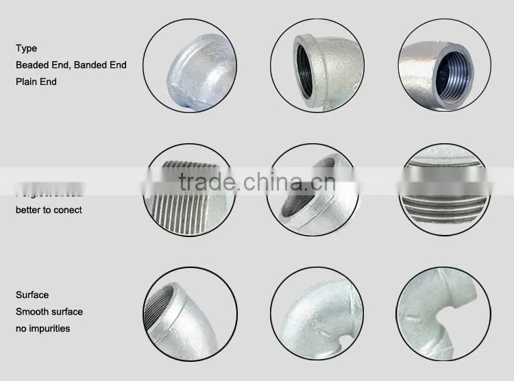 Hot dipped galvanized malleable iron pipe fitting