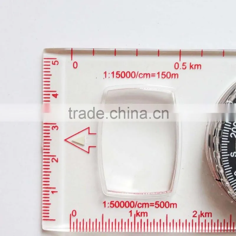 cheap metal drawing military qibla direction compass with scale ruler