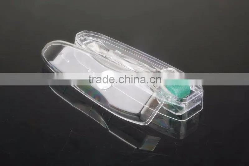MT 192 stainless steel needle derma roller with clear plastic handle popular in Europe