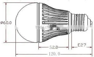 High light diffusion cover 85% light transmittance led ball bulb