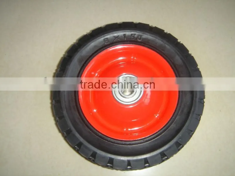 6"x 1.5" small rubber wheel for recycle bin
