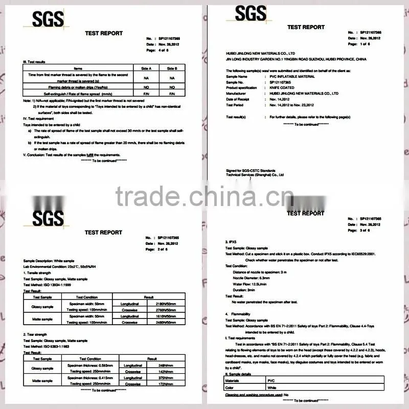 acrylic lacquered pvc coated tarpaulin material for inflatable water tank