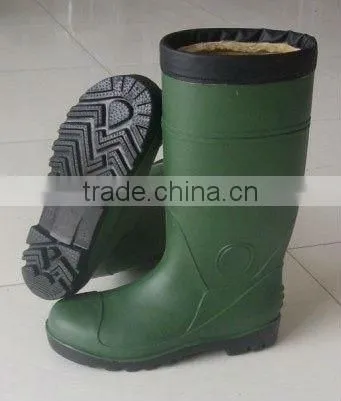 pvc winter boots,working rainboots in winter,warming safety boots for worker and farmer