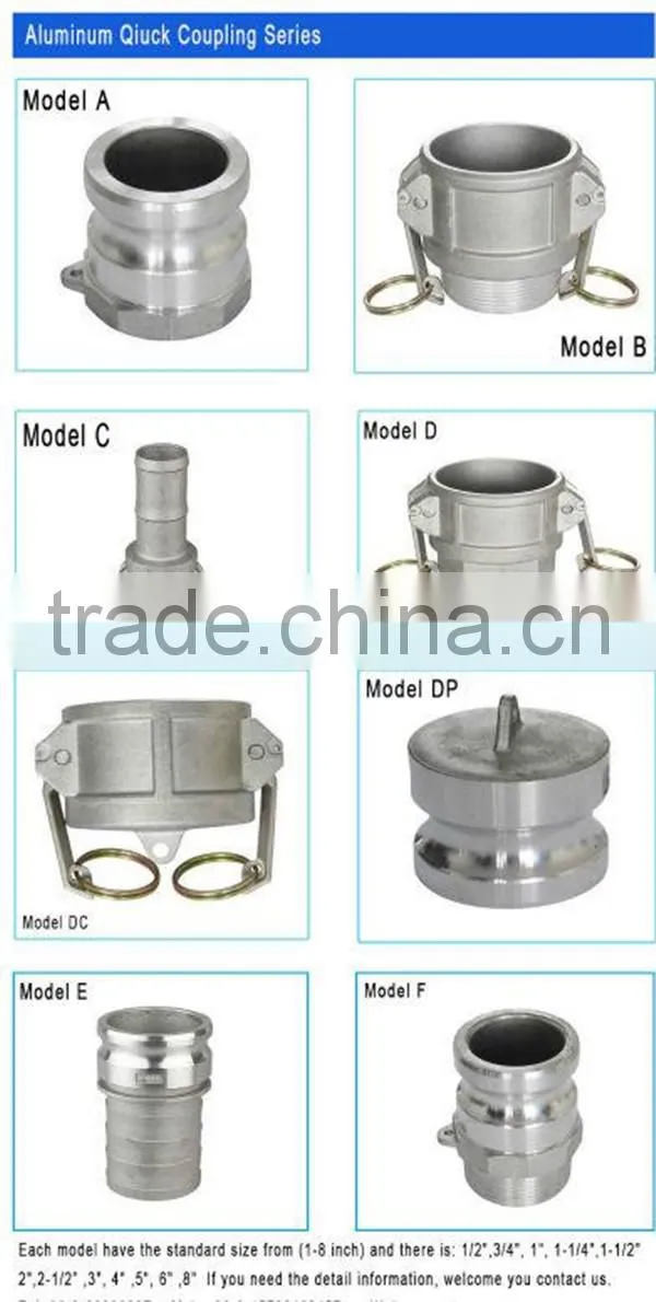 Aluminum quick connect camlock couplings fittings type C with aluminum ACD112