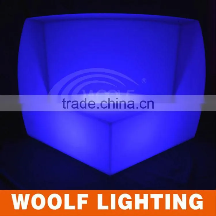 Leisure Nightclub Illuminated Plastic LED Sofa Corner