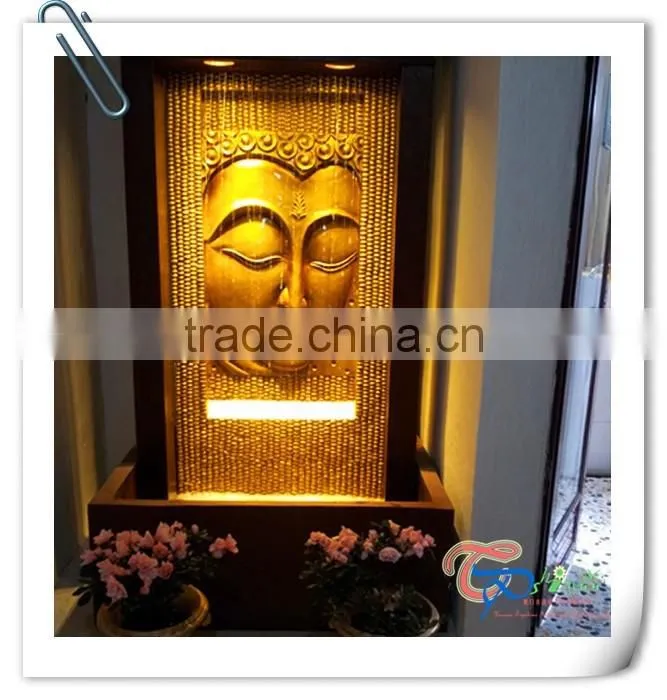 Popular large led light gold polyresin hindu gods water fountain
