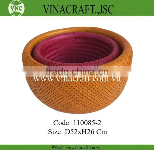 Bamboo bread basket with double wall
