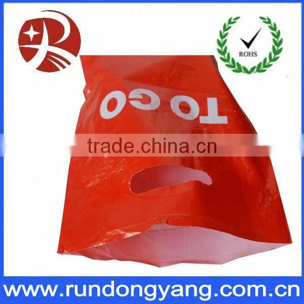 Custom Printed wholesales plastic die cut shopping bag
