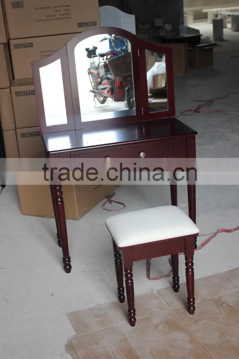 Black dresser with three pieces mirrors
