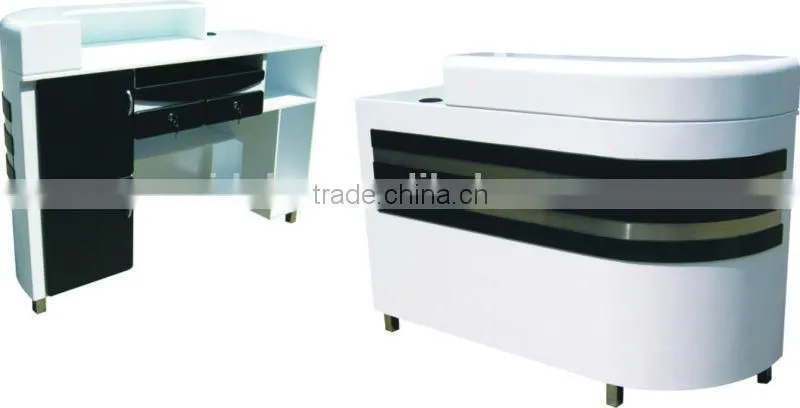 Nail salon reception desk Solid wood office table design receptionist table F-C19