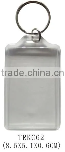 Promotional clear transparent square shape photo frame acrylic keychain