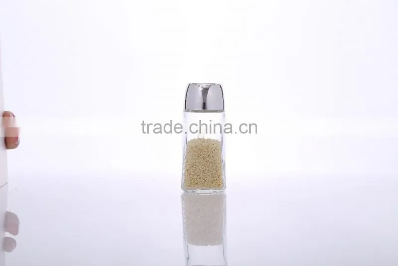 4oz Clear Spice Glass Jar with Decorative Silver Screw Top Lid