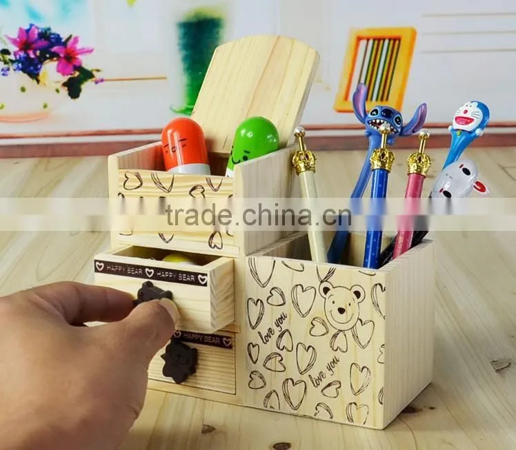 Children's prize gift wooden pen container