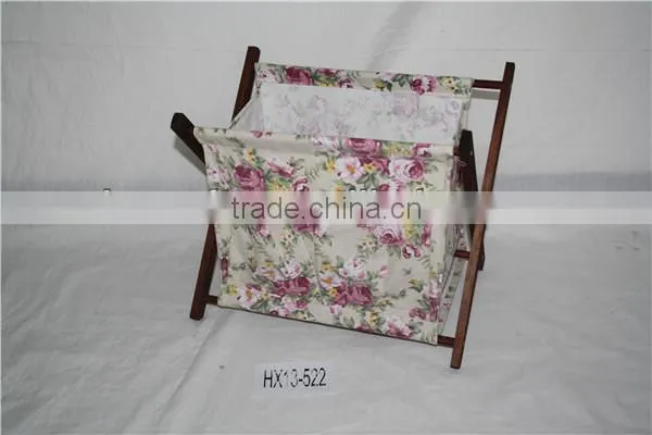 High Quality Grey X Wood Folding Magazine Rack