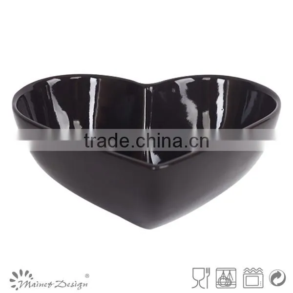 MOQ low amounts of Chinese-made stoneware bowls, heart shape series ceramic bowls, wholesale high quality bowl