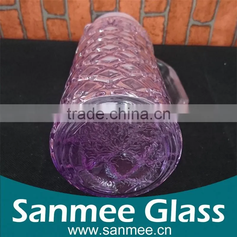 Purple Pineapple Shaped Glass Jug With Lid,Water Jug With Side Handle