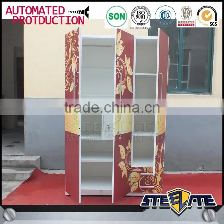 Indian bedroom wardrobe designs 3 door steel wardrobe cabinet with lock