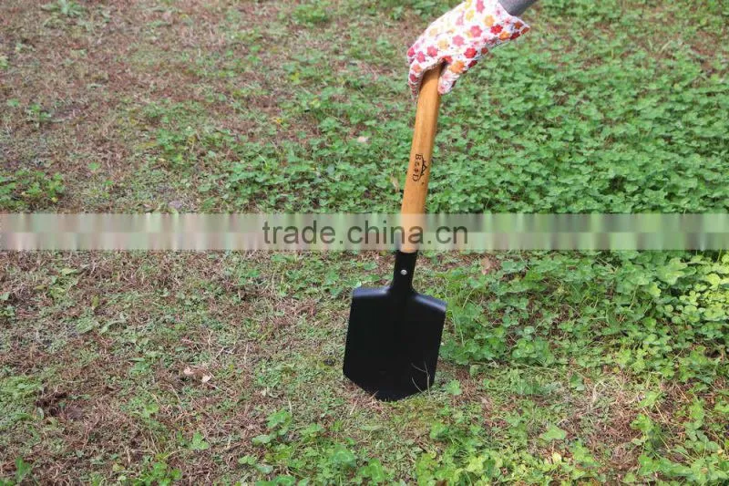 Round Point rectangle D Shaped Wood Handle Mini garden steel Shovel
