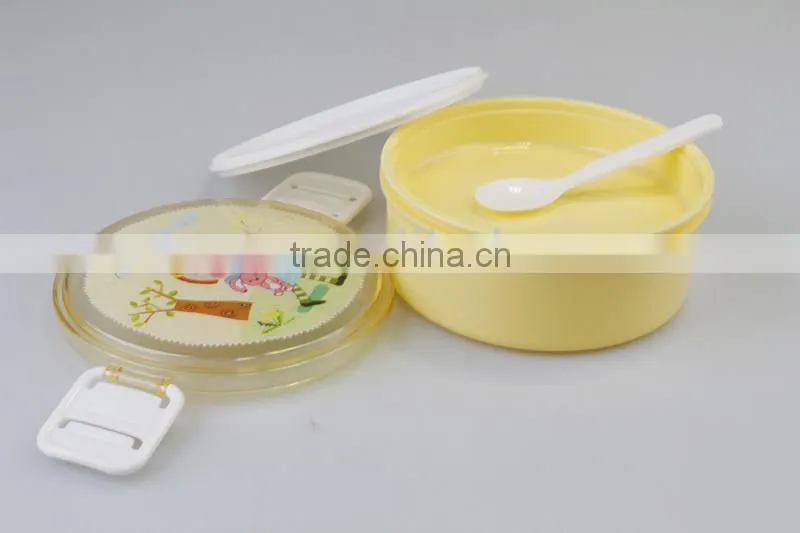 Round Double Layer Plastic Korean Lunch Box