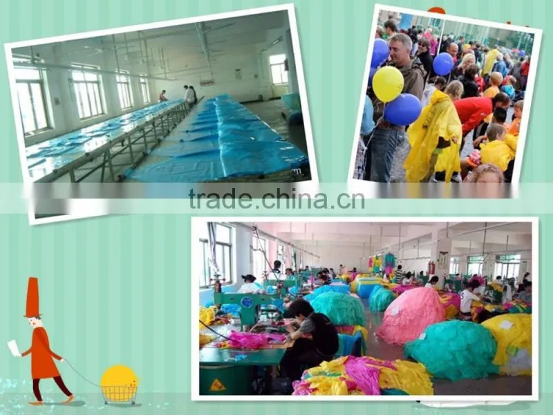 PE Poncho with ball, ball poncho, raincoat with ball for promotion