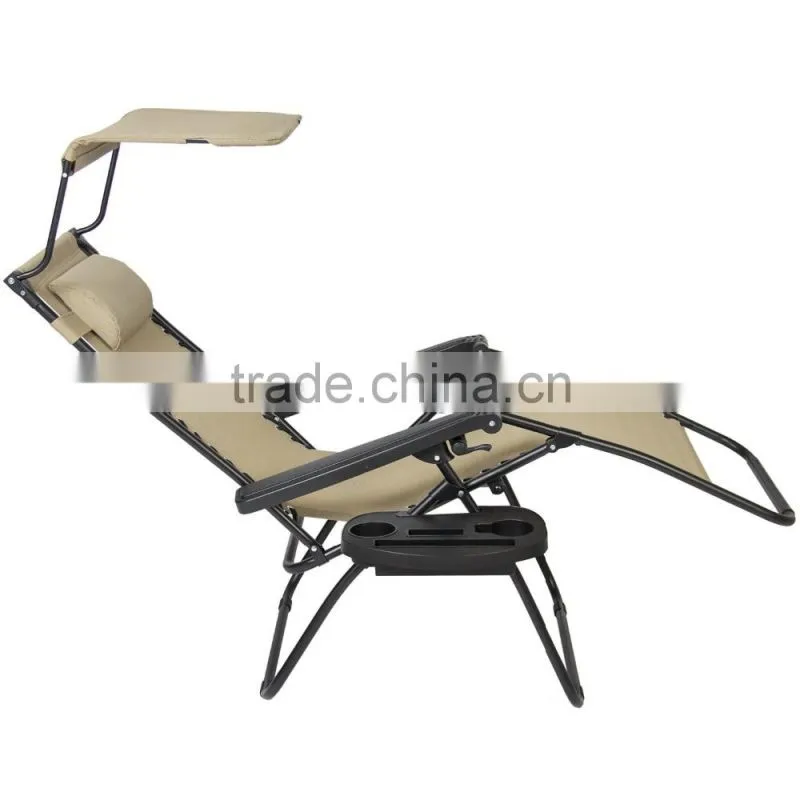Zero Gravity Folding Chair With Canopy 2x1 Teslin Relax Chair With Shade