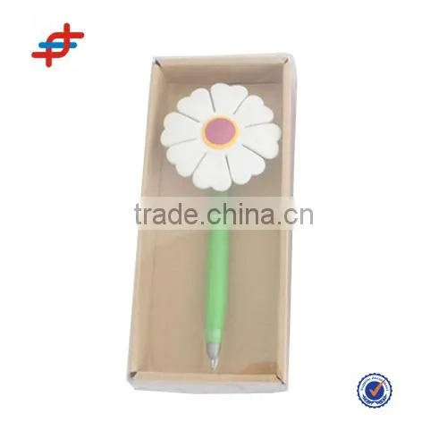 Silicone pen,fancy rubber flower ballpoint pen,silicone rubber pen holder