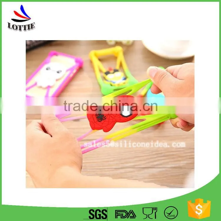 New design fashion shockproof Elastic Universal Silicone Phone Holder 3D Cartoon Soft Silicone phone case