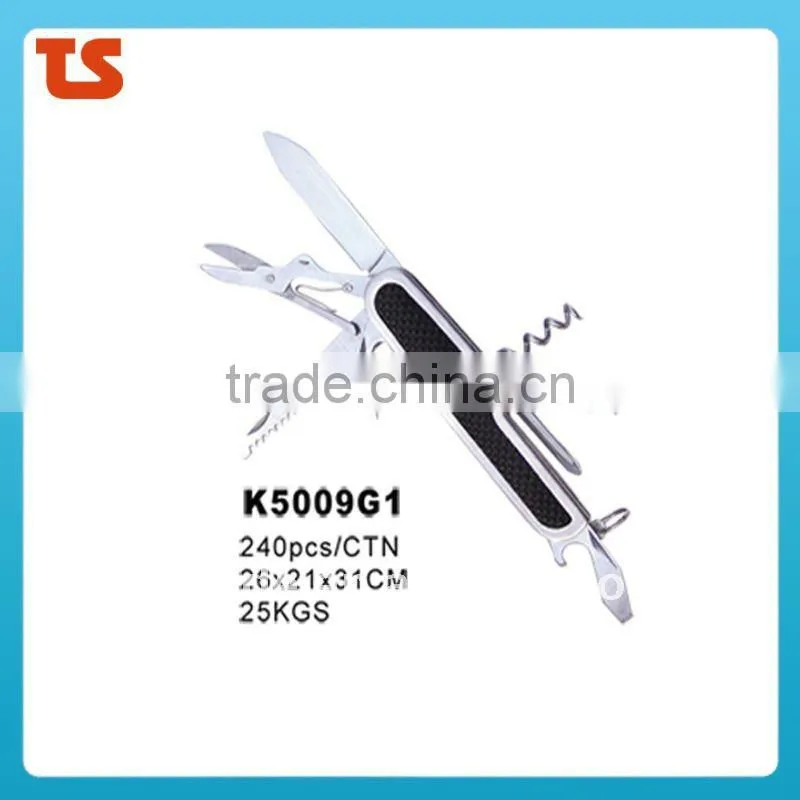 2014 New design multi knife Novelty pocket knife multi functiona utility kinfe LED knife(K5007G