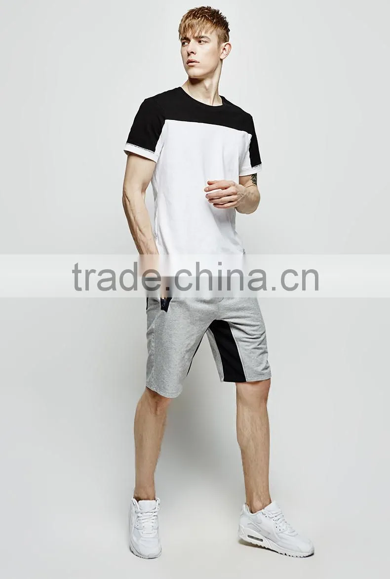 2015 Men's Cotton Jersey T-shirt Contrast color T-shirt high quality color combination tshirt
