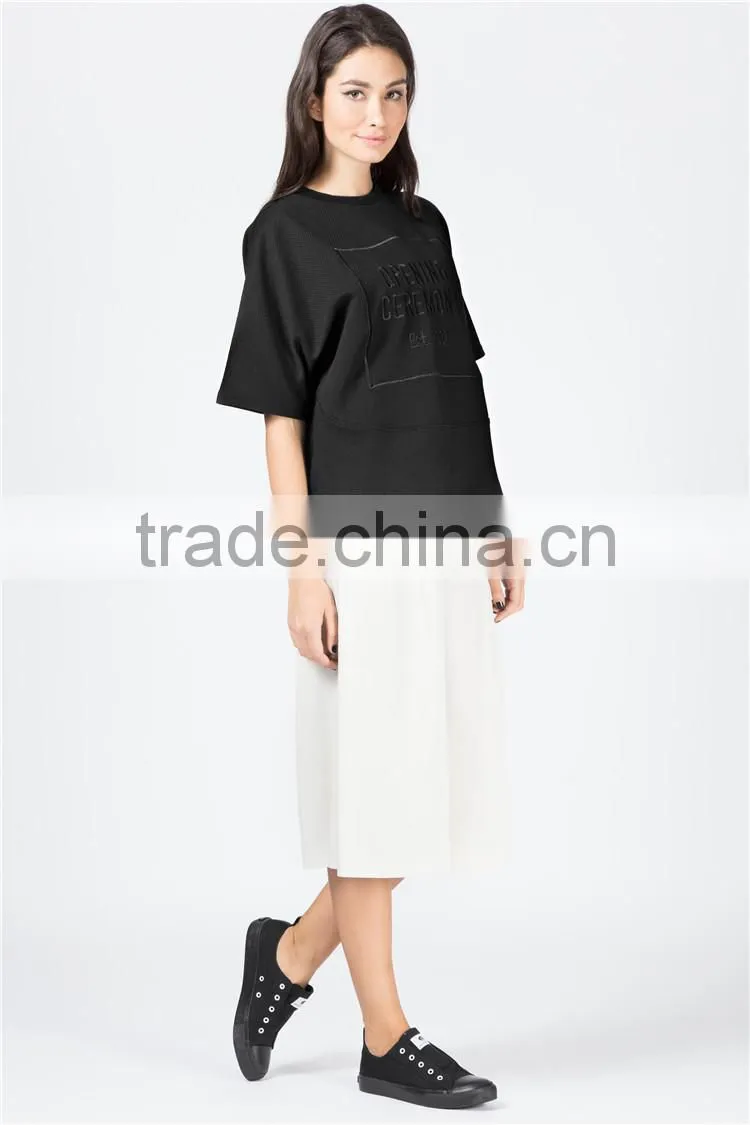 Black logo pique boxy t-shirt made in peru t shirts