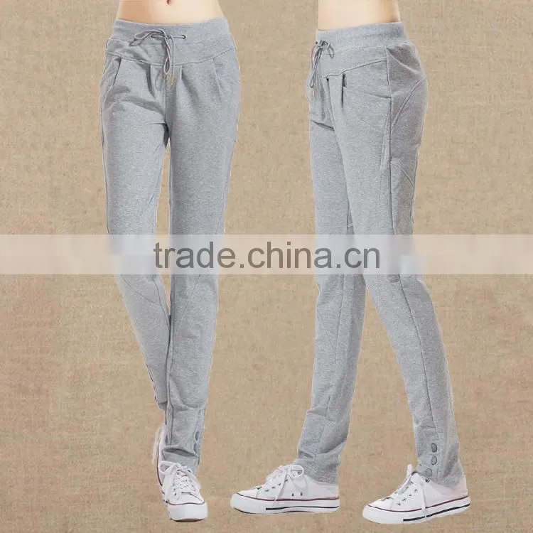 China wholesale Ladies High Quality Slim Fit Pants Womens Casual Sport Pants 2015