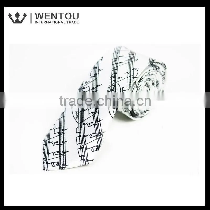 Wholesale Fashionable Musical Notes Printed Tie