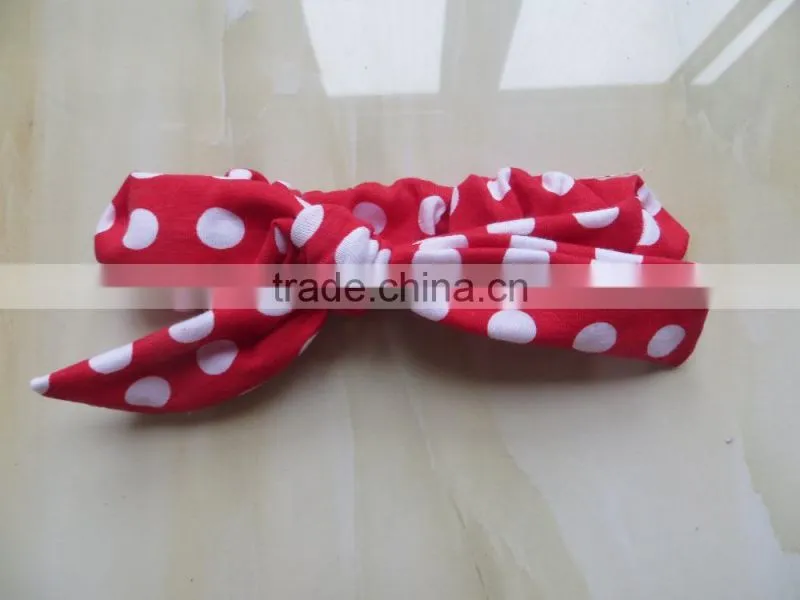 XF-404 Wholesale Children hair accessories fancy baby girls headbands polka dot hairband