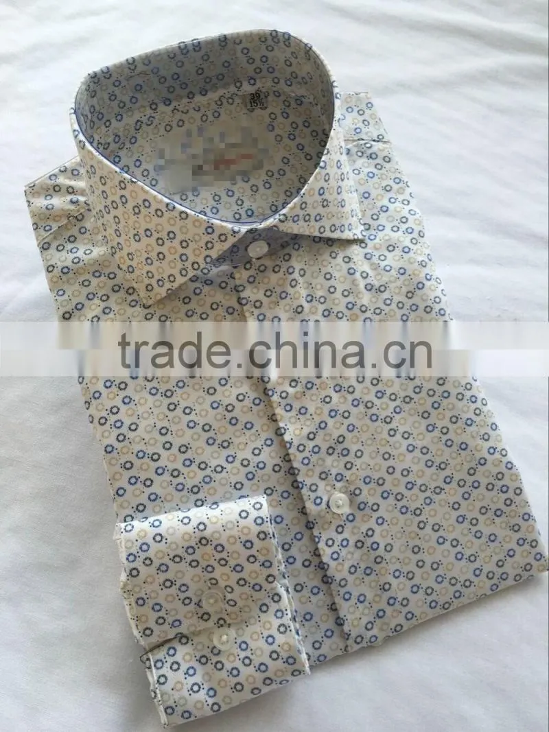 2017 Spring New cutaway collar floral casual shirts