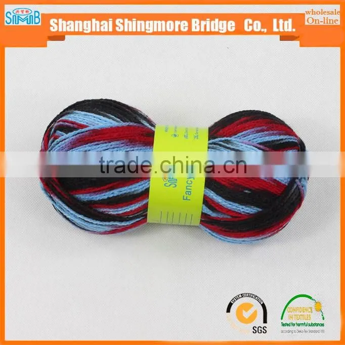 China knitting yarns factory direct wholesale long space dyeing multicolor yarn, acrylic yarn for sweater