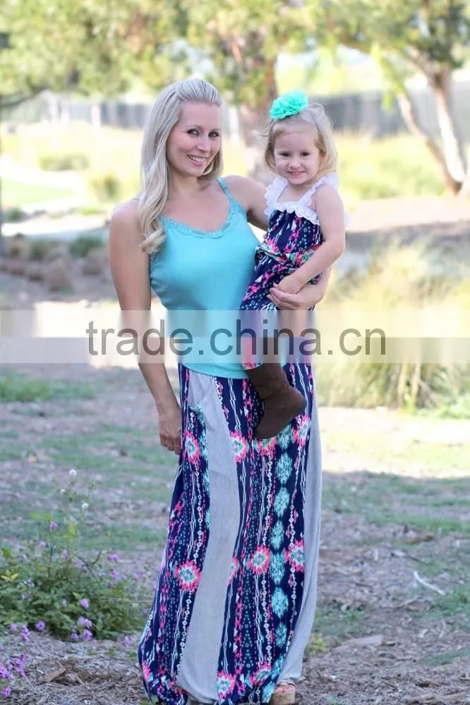 mommy and me maxi dresses strip dresses blue and white long dresses