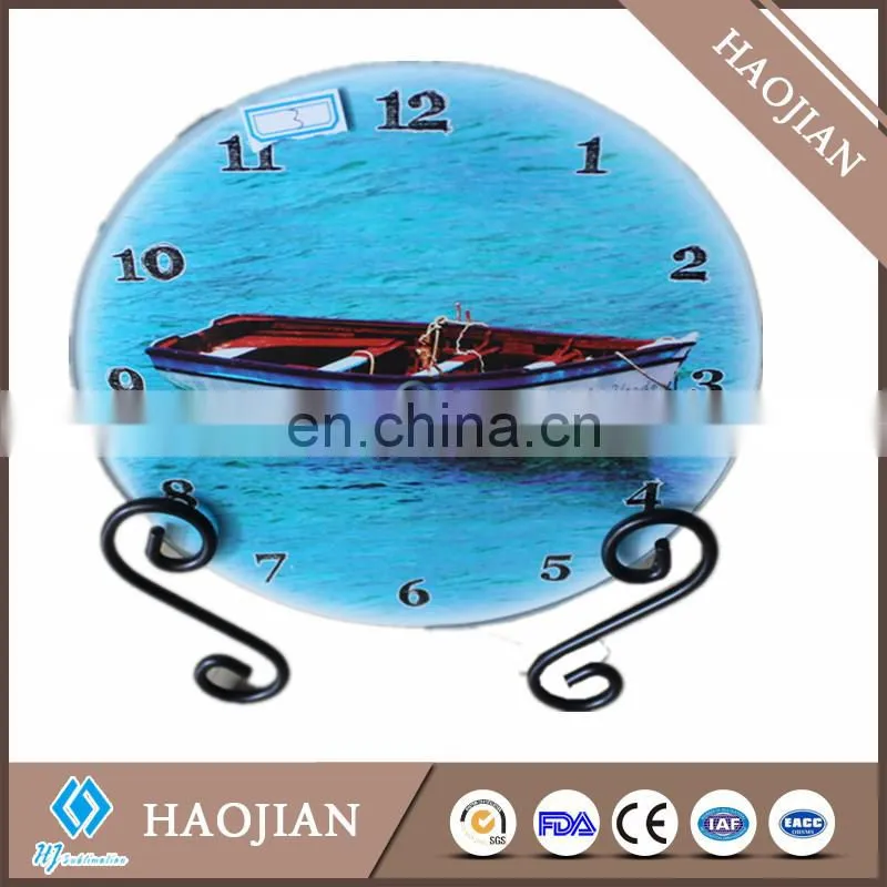 blank glass clock, white sublimation coating, tempered glass